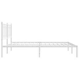 Berkfield Home Metal Bed Frame without Mattress with Headboard White 183x213cm - Size: 183x213 cm - thumbnail 5