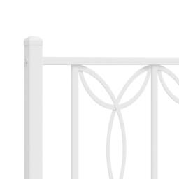 Berkfield Home Metal Bed Frame without Mattress with Headboard White 183x213cm - Size: 183x213 cm - thumbnail 7