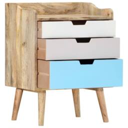 Berkfield Home Beautiful Bedside Cabinet 47x35x63 cm Solid Mango Wood - Size: 47 x 35 x 63 cm - thumbnail 3