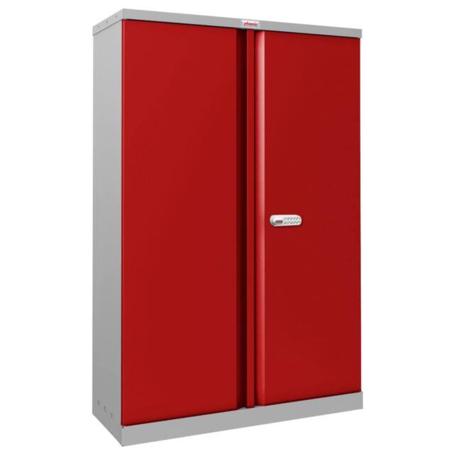 Phoenix Safe Company Steel Storage Cupboard Grey & Red with Electronic Lock, SCL1491GRE - Size: 140 cm x 100 cm - image 1