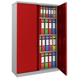 Phoenix Safe Company Steel Storage Cupboard Grey & Red with Electronic Lock, SCL1491GRE - Size: 140 cm x 100 cm - thumbnail 2