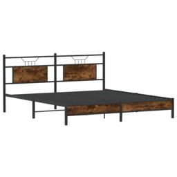 Berkfield Home Bed Frame without Mattress Smoked Oak 183x203 cm Engineered Wood in Brown - thumbnail 5