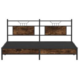 Berkfield Home Bed Frame without Mattress Smoked Oak 183x203 cm Engineered Wood in Brown - thumbnail 6