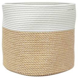 Berkfield Home Storage Basket Brown & White √ò40x35 cm Cotton - Size: 40x35 cm - thumbnail 5