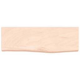 Berkfield Home Wall Shelf 60x20x4 cm Untreated Solid Wood Oak in Light Tan - Size: 60 x 20 x 4 cm - thumbnail 4