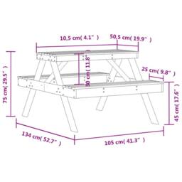 Berkfield Home Picnic Table Wax Brown 105x134x75 cm Solid Wood Pine - Size: 105 x 134 x 75 cm - thumbnail 9