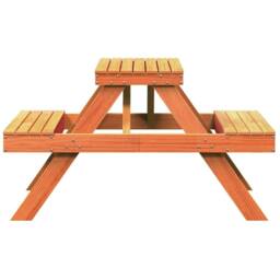 Berkfield Home Picnic Table Wax Brown 105x134x75 cm Solid Wood Pine - Size: 105 x 134 x 75 cm - thumbnail 5