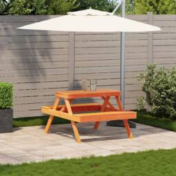 Berkfield Home Picnic Table Wax Brown 105x134x75 cm Solid Wood Pine - Size: 105 x 134 x 75 cm - thumbnail 1