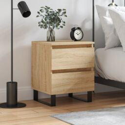 Berkfield Home Bedside Cabinet Sonoma Oak 40x35x50 cm Engineered Wood in Brown - Size: 40 x 35 x 50 cm - thumbnail 1