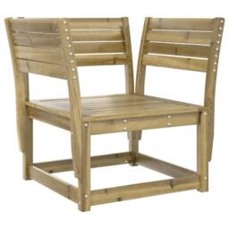 Berkfield Home Garden Sofa Armrest with Cushions Impregnated Wood Pine in Brown - thumbnail 4