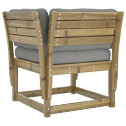 Berkfield Home Garden Sofa Armrest with Cushions Impregnated Wood Pine in Brown - thumbnail 7