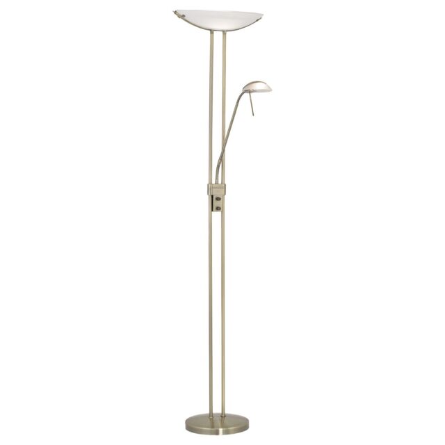 Loops Floor Lamp Light Colour Bronzed Shade White Satin Glass Bulb R7S G9 1x230W 1x33W - image 1