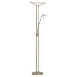 Loops Floor Lamp Light Colour Bronzed Shade White Satin Glass Bulb R7S G9 1x230W 1x33W - thumbnail 1