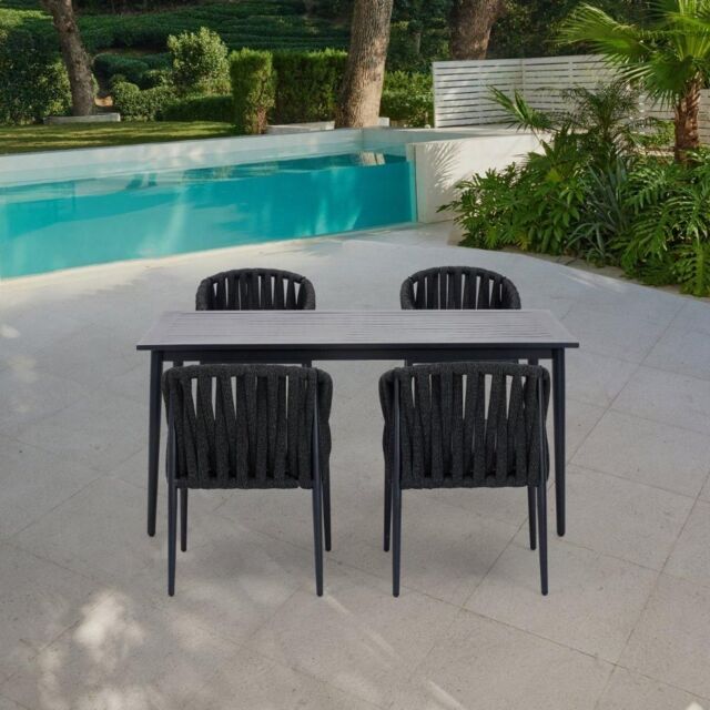 Home Detail Bondi Grey Garden Dining Set - Size: Small - image 1