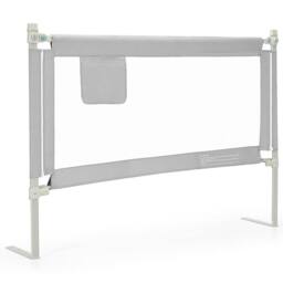 Costway 145cm Long Toddlers Bed Rail Height Adjustable Baby Safety Guardrail in Grey - thumbnail 3
