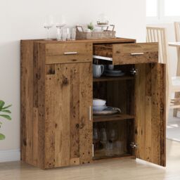 Berkfield Home Storage Cabinet Old Wood 80x42.5x93.5 cm Engineered Wood in Brown - thumbnail 4