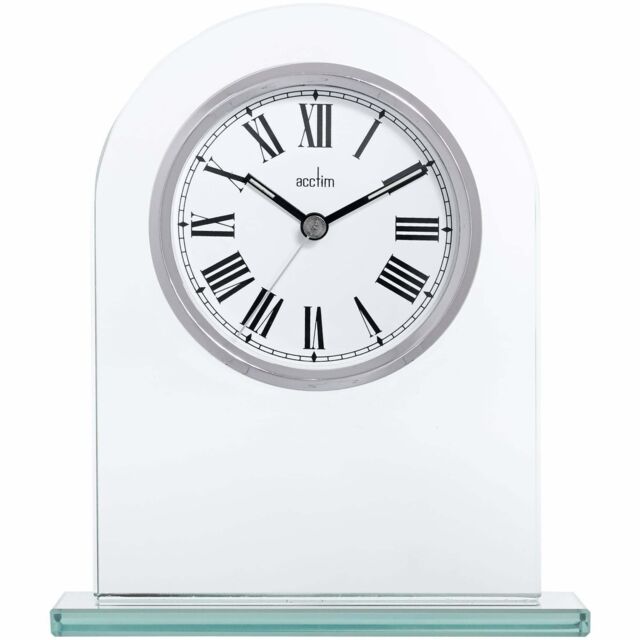 Acctim Adelaide Mantel Clock Quartz Glass Luminous Hands Floating Effect Energy Efficient in Metallic Silver - image 1