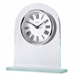 Acctim Adelaide Mantel Clock Quartz Glass Luminous Hands Floating Effect Energy Efficient in Metallic Silver - thumbnail 2