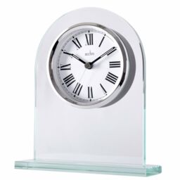 Acctim Adelaide Mantel Clock Quartz Glass Luminous Hands Floating Effect Energy Efficient in Metallic Silver - thumbnail 3