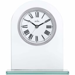 Acctim Adelaide Mantel Clock Quartz Glass Luminous Hands Floating Effect Energy Efficient in Metallic Silver - thumbnail 1