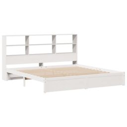 Berkfield Home Bookcase Bed without Mattress White 180x200cm Super King Solid Wood Pine - thumbnail 3