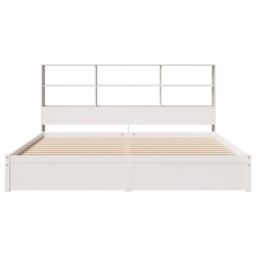 Berkfield Home Bookcase Bed without Mattress White 180x200cm Super King Solid Wood Pine - thumbnail 4