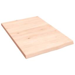 Berkfield Home Wall Shelf 40x60x2 cm Untreated Solid Wood Oak in Natural - Size: 40 x 60 x 2 cm - thumbnail 2