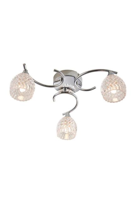 Netlighting Boyer 3 Light Semi Flush Multi Arm Ceiling Light Chrome G9 in Grey - image 1