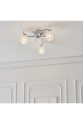 Netlighting Boyer 3 Light Semi Flush Multi Arm Ceiling Light Chrome G9 in Grey - thumbnail 4