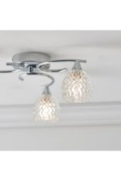 Netlighting Boyer 3 Light Semi Flush Multi Arm Ceiling Light Chrome G9 in Grey - thumbnail 5