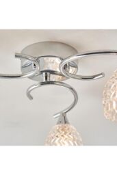 Netlighting Boyer 3 Light Semi Flush Multi Arm Ceiling Light Chrome G9 in Grey - thumbnail 6