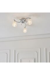 Netlighting Boyer 3 Light Semi Flush Multi Arm Ceiling Light Chrome G9 in Grey - thumbnail 3