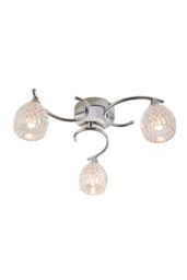 Netlighting Boyer 3 Light Semi Flush Multi Arm Ceiling Light Chrome G9 in Grey - thumbnail 1