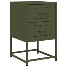 Berkfield Home Bedside Cabinets 2 pcs Olive Green 36x39x60.5 cm Steel - thumbnail 5