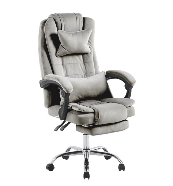 Hygrad Built to Survive Swivel Velvet Office Chair Ergonomic Leisure Chair Height Adjustable Desk Chair in Grey - image 1