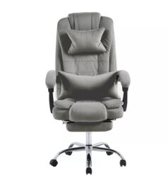 Hygrad Built to Survive Swivel Velvet Office Chair Ergonomic Leisure Chair Height Adjustable Desk Chair in Grey - thumbnail 2