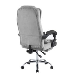 Hygrad Built to Survive Swivel Velvet Office Chair Ergonomic Leisure Chair Height Adjustable Desk Chair in Grey - thumbnail 3