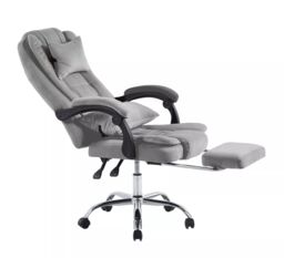 Hygrad Built to Survive Swivel Velvet Office Chair Ergonomic Leisure Chair Height Adjustable Desk Chair in Grey - thumbnail 4