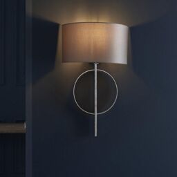 Netlighting 'TRENTO' Dimmable Stylish Contemporary Indoor Décor Fabric Wall Lamp in Metallic Silver - thumbnail 2