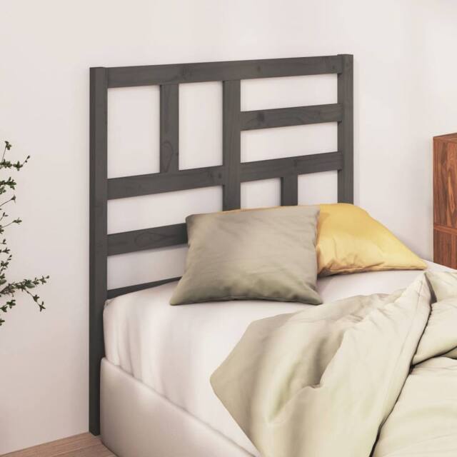 Berkfield Home Beautiful Bed Headboard Grey 96x4x104 cm Solid Wood Pine - Size: 96 x 4 x 104 cm - image 1