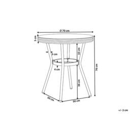 Wyld and Coco Grey PE Rattan Patio Table 70cm Tempered Glass Top and Aluminium Frame - thumbnail 3