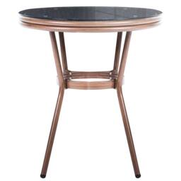 Wyld and Coco Grey PE Rattan Patio Table 70cm Tempered Glass Top and Aluminium Frame - thumbnail 4
