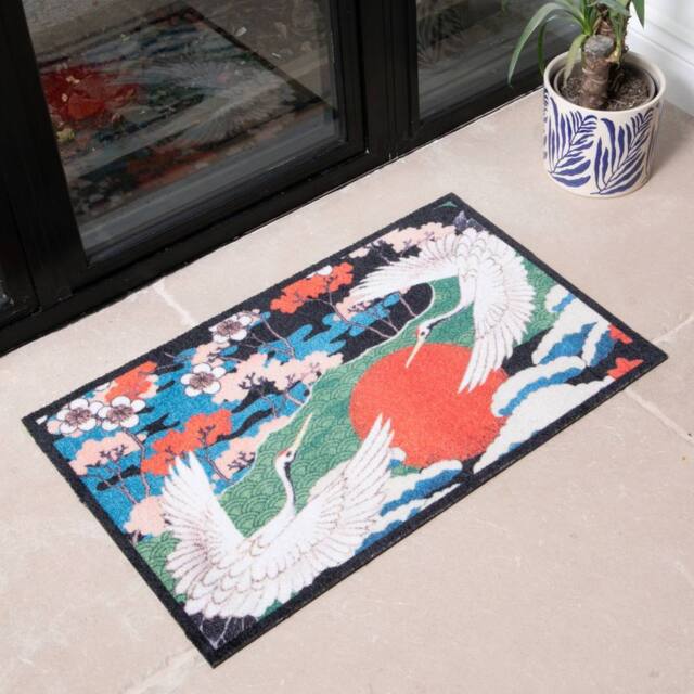 Artsy Mats Japanese Crane Indoor Washable Doormat - Size: 50 cm x 80 cm - image 1