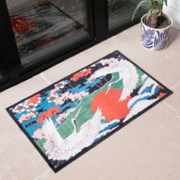Artsy Mats Japanese Crane Indoor Washable Doormat - Size: 50 cm x 80 cm - thumbnail 1