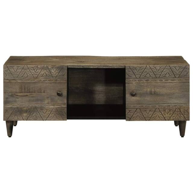 Berkfield Home Coffee Table Light Grey 100x54x40 cm Solid Wood Mango - Size: 100 x 54 x 40 cm - image 1