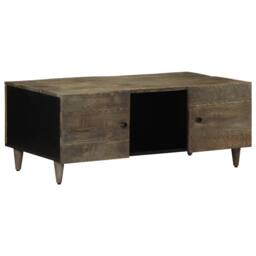Berkfield Home Coffee Table Light Grey 100x54x40 cm Solid Wood Mango - Size: 100 x 54 x 40 cm - thumbnail 2