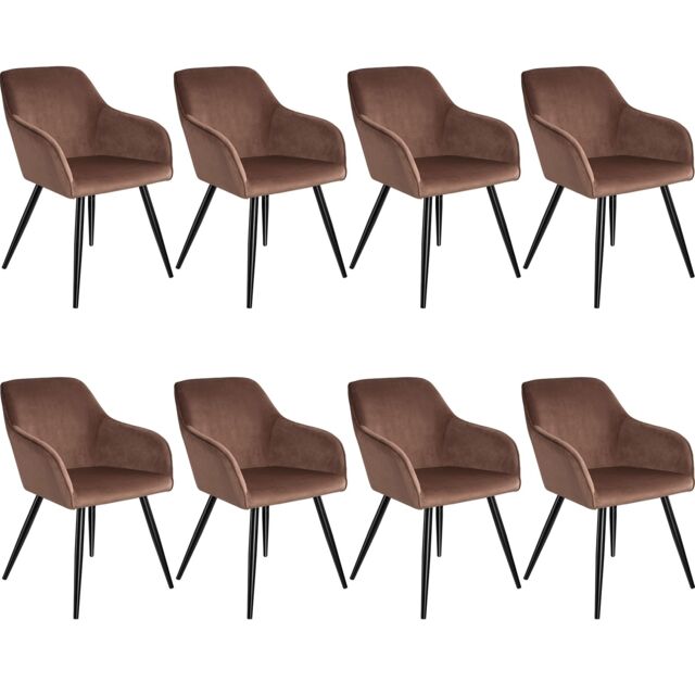 tectake Dining Chair Marilyn Set Of 8 - Brown/Black in Brown - Size: 8 Pack - image 1