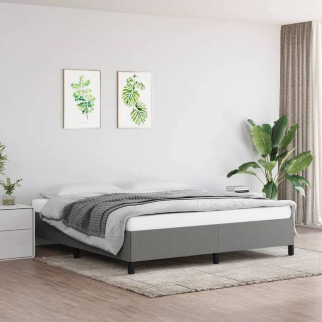 Berkfield Home Bed Frame Dark Grey 180x200 cm Super King Fabric - image 1