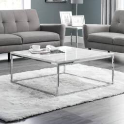 Cheshire Valenza White Marble Top Coffee Table in White Marble & Chrome - thumbnail 2
