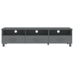 Berkfield Home TV Cabinet HAMAR Dark Grey 158x40x40 cm Solid Wood Pine - Size: 158 x 40 x 40 cm - thumbnail 3